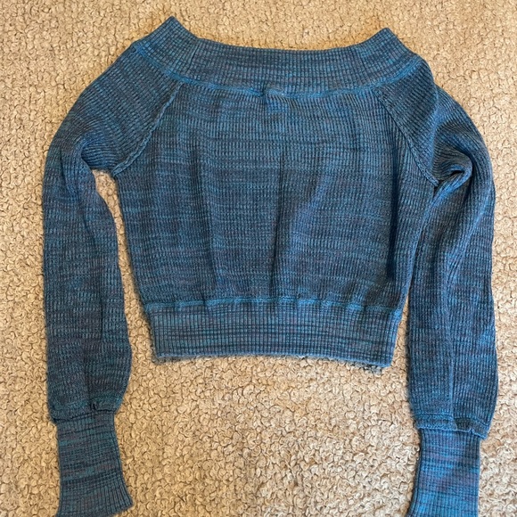Free People Blue Knit Crop Top - Picture 9 of 10